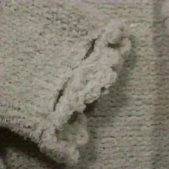 CHENILLE Knit Crochet Creme Super Soft Elegant Boho Cardigan Sweater Women Large - Picture 7 of 9